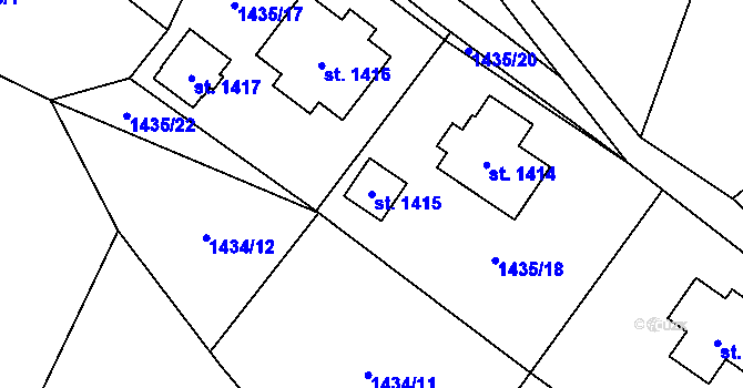 Parcela st. 1415 v KÚ Polubný, Katastrální mapa