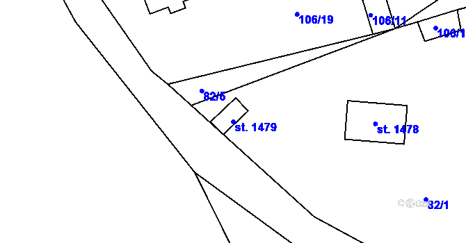 Parcela st. 1479 v KÚ Polubný, Katastrální mapa