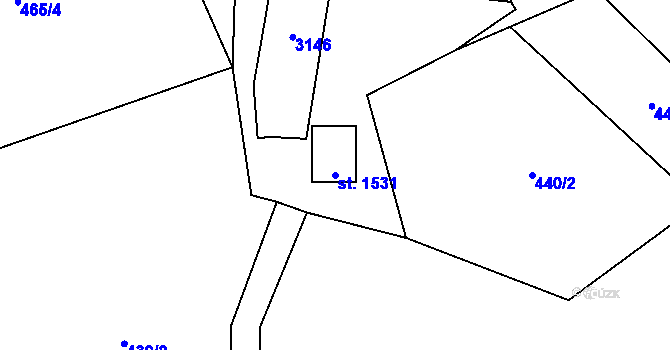 Parcela st. 1531 v KÚ Polubný, Katastrální mapa