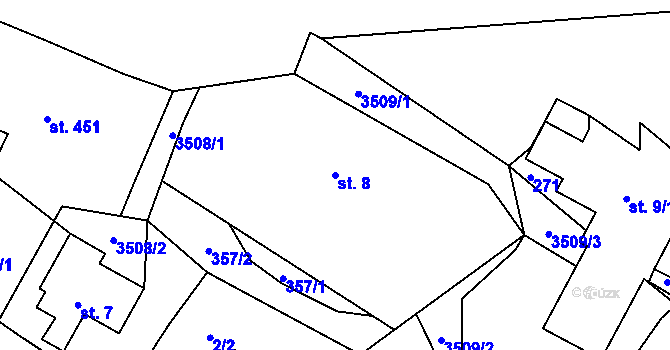 Parcela st. 8 v KÚ Příchovice u Kořenova, Katastrální mapa