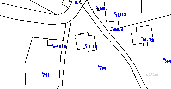Parcela st. 15 v KÚ Příchovice u Kořenova, Katastrální mapa