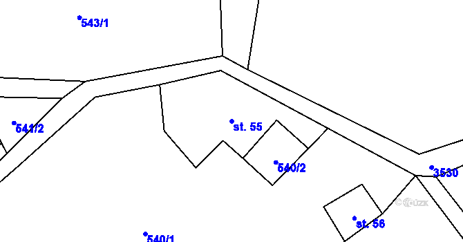 Parcela st. 55 v KÚ Příchovice u Kořenova, Katastrální mapa