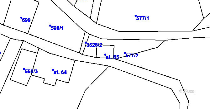 Parcela st. 65 v KÚ Příchovice u Kořenova, Katastrální mapa