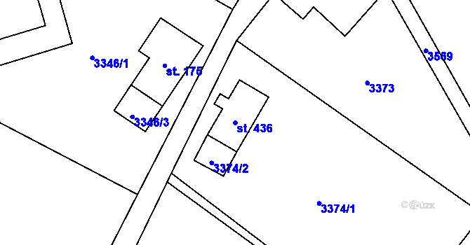 Parcela st. 436 v KÚ Příchovice u Kořenova, Katastrální mapa