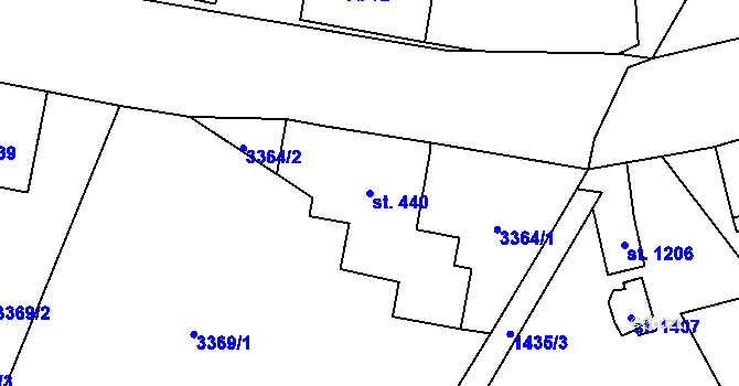 Parcela st. 440 v KÚ Příchovice u Kořenova, Katastrální mapa