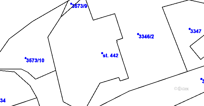 Parcela st. 442 v KÚ Příchovice u Kořenova, Katastrální mapa