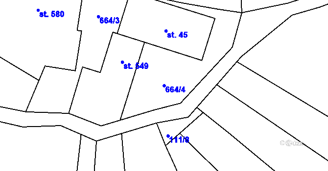 Parcela st. 664/4 v KÚ Příchovice u Kořenova, Katastrální mapa