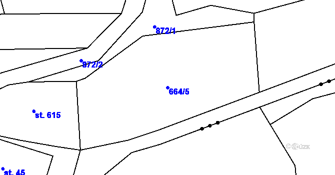 Parcela st. 664/5 v KÚ Příchovice u Kořenova, Katastrální mapa