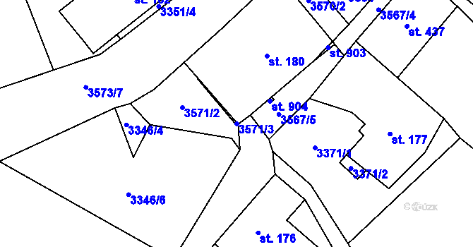 Parcela st. 3571/3 v KÚ Příchovice u Kořenova, Katastrální mapa