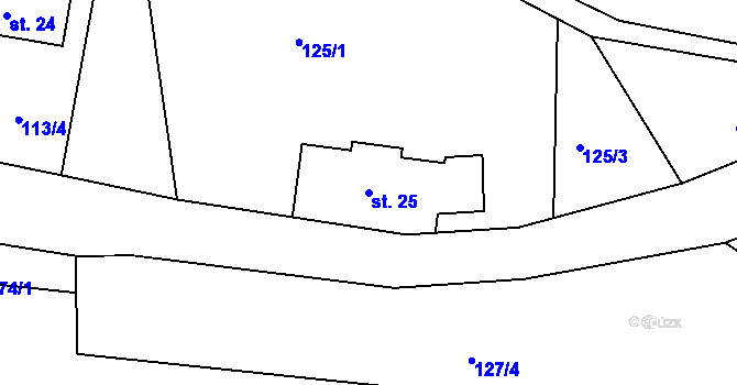 Parcela st. 25 v KÚ Rejdice, Katastrální mapa