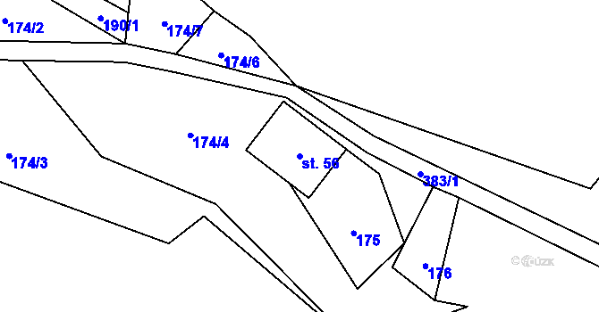 Parcela st. 56 v KÚ Rejdice, Katastrální mapa