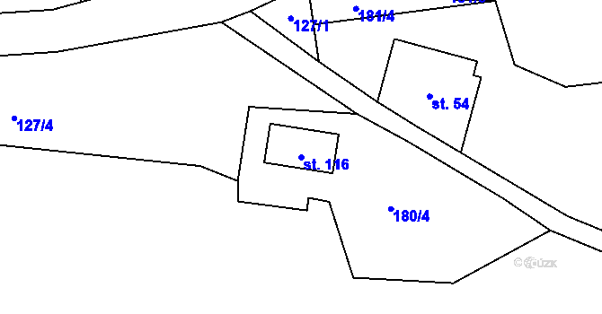 Parcela st. 116 v KÚ Rejdice, Katastrální mapa