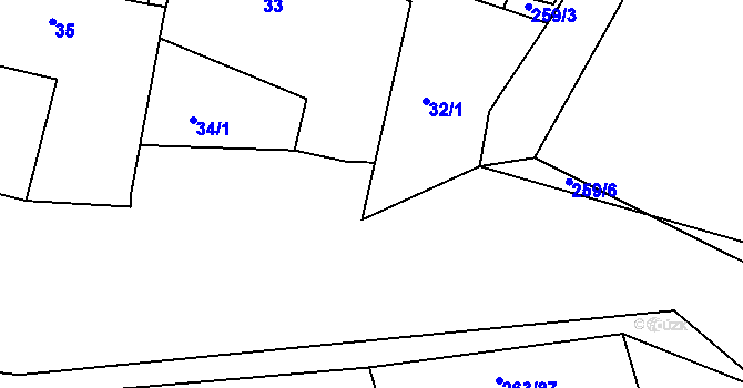 Parcela st. 32/2 v KÚ Kosice, Katastrální mapa