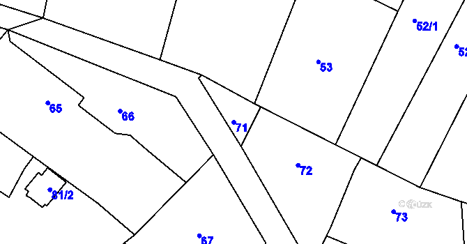 Parcela st. 71 v KÚ Kosice, Katastrální mapa