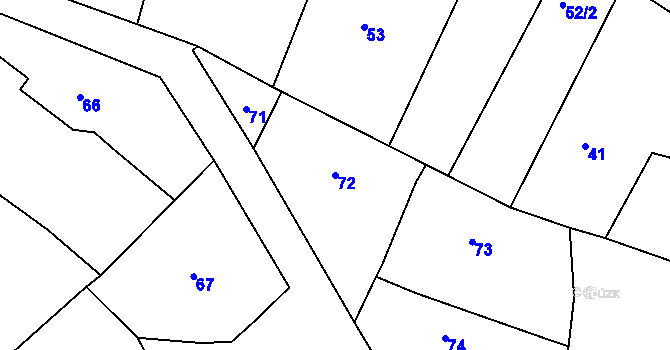 Parcela st. 72 v KÚ Kosice, Katastrální mapa