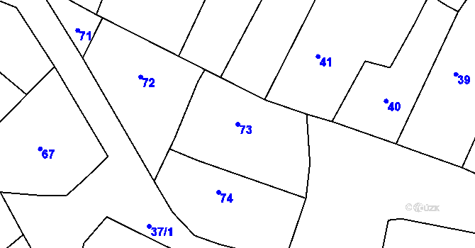 Parcela st. 73 v KÚ Kosice, Katastrální mapa