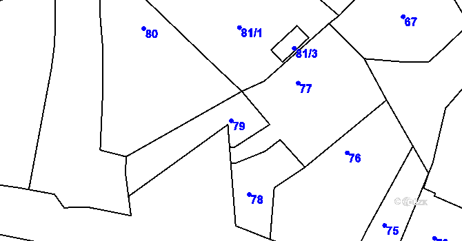 Parcela st. 79 v KÚ Kosice, Katastrální mapa