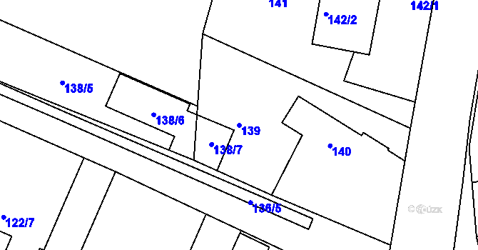 Parcela st. 139 v KÚ Kosice, Katastrální mapa