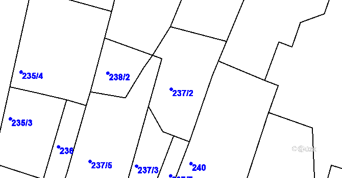 Parcela st. 237/2 v KÚ Kosice, Katastrální mapa