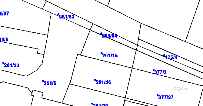 Parcela st. 261/15 v KÚ Kosice, Katastrální mapa