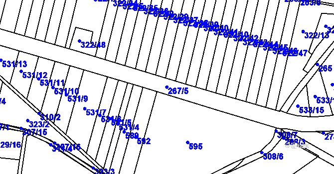 Parcela st. 267 v KÚ Kosice, Katastrální mapa