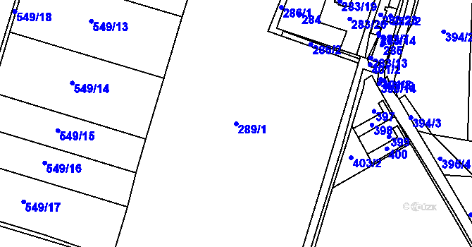 Parcela st. 289/1 v KÚ Kosice, Katastrální mapa