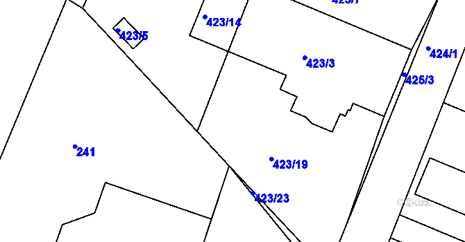 Parcela st. 423/18 v KÚ Kosice, Katastrální mapa