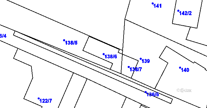 Parcela st. 138/6 v KÚ Kosice, Katastrální mapa