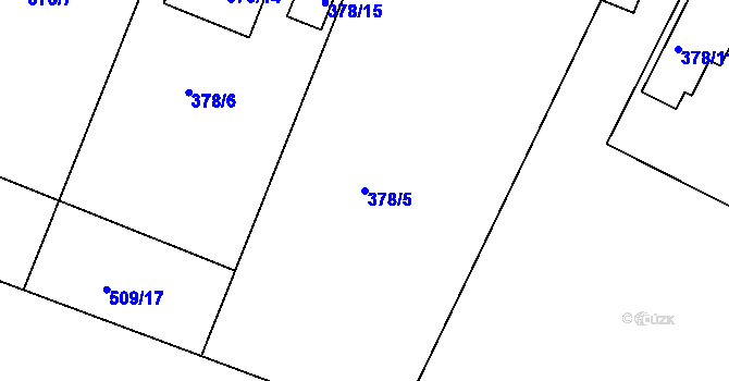 Parcela st. 378/5 v KÚ Kosice, Katastrální mapa
