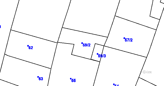Parcela st. 59/2 v KÚ Kosice, Katastrální mapa