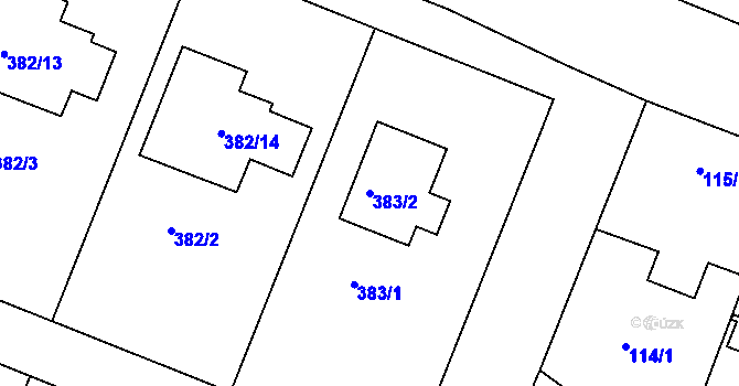 Parcela st. 383/2 v KÚ Kosice, Katastrální mapa