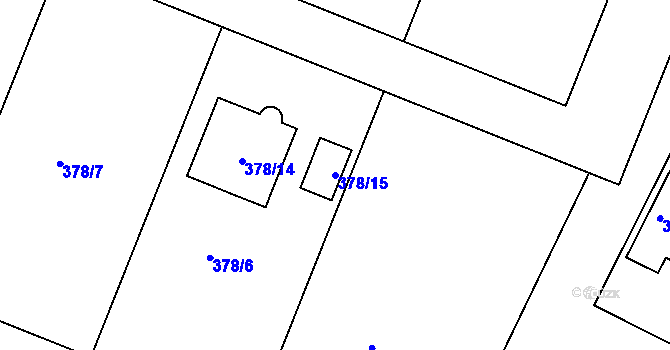 Parcela st. 378/15 v KÚ Kosice, Katastrální mapa