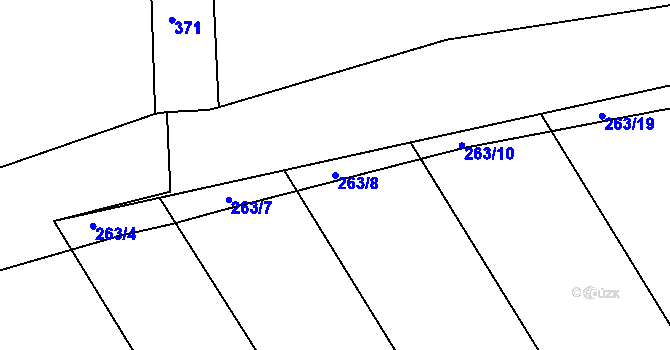 Parcela st. 263/8 v KÚ Kosice, Katastrální mapa