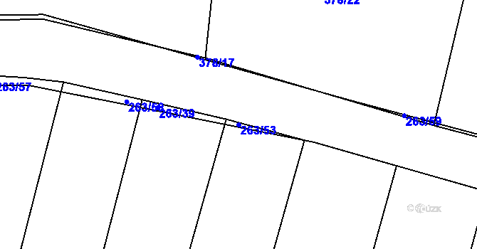 Parcela st. 263/53 v KÚ Kosice, Katastrální mapa