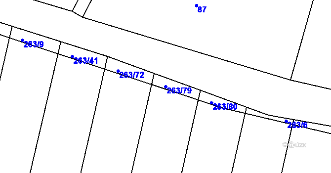 Parcela st. 263/79 v KÚ Kosice, Katastrální mapa