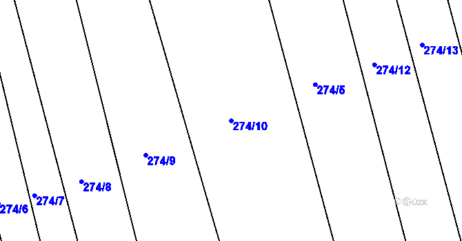 Parcela st. 274/10 v KÚ Kosice, Katastrální mapa
