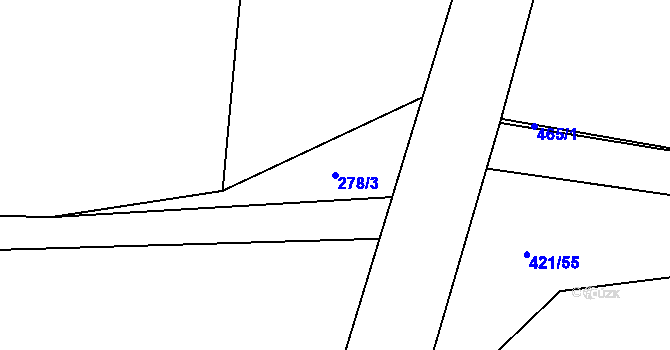 Parcela st. 278/3 v KÚ Kosice, Katastrální mapa