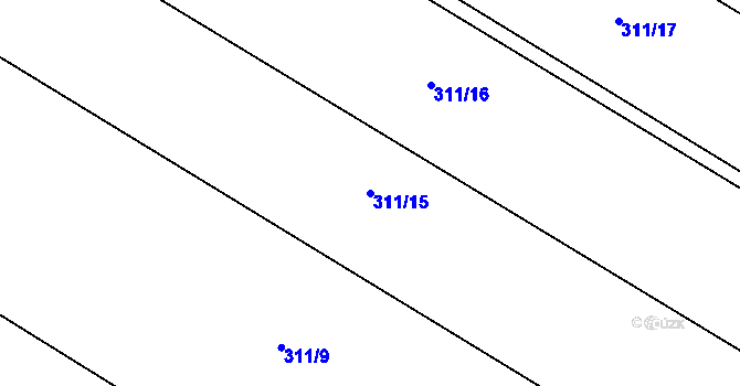 Parcela st. 311/15 v KÚ Kosice, Katastrální mapa