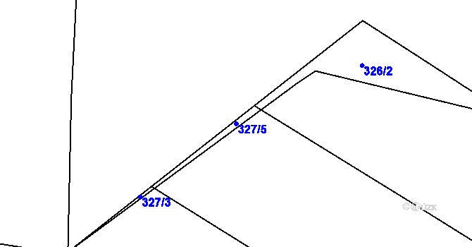 Parcela st. 327/5 v KÚ Kosice, Katastrální mapa