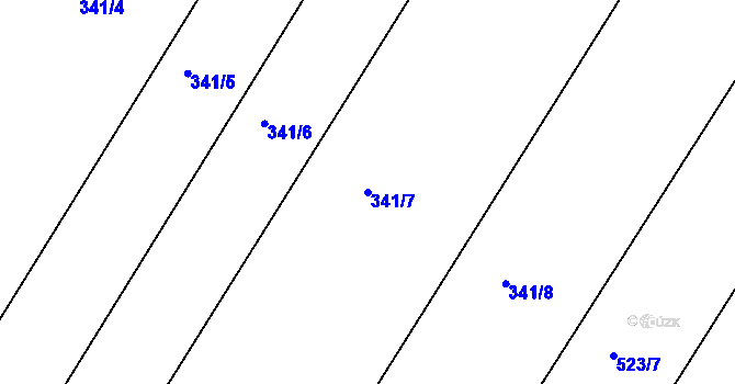 Parcela st. 341/7 v KÚ Kosice, Katastrální mapa