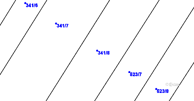 Parcela st. 341/8 v KÚ Kosice, Katastrální mapa