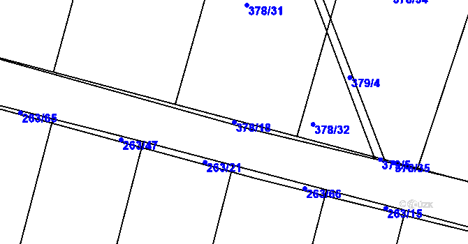 Parcela st. 378/18 v KÚ Kosice, Katastrální mapa
