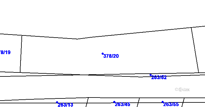 Parcela st. 378/20 v KÚ Kosice, Katastrální mapa