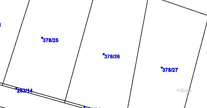 Parcela st. 378/26 v KÚ Kosice, Katastrální mapa
