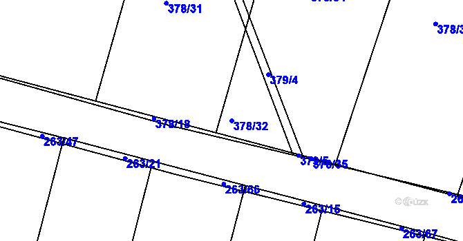 Parcela st. 378/32 v KÚ Kosice, Katastrální mapa