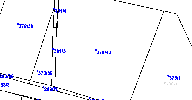 Parcela st. 378/42 v KÚ Kosice, Katastrální mapa