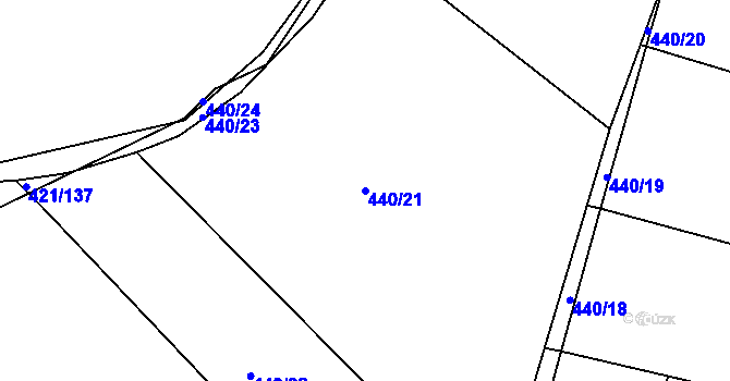 Parcela st. 440/21 v KÚ Kosice, Katastrální mapa
