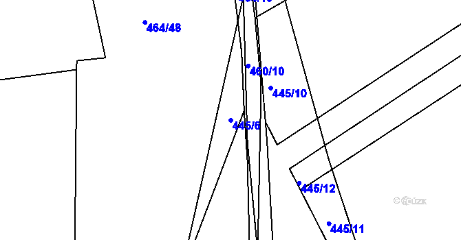 Parcela st. 445/6 v KÚ Kosice, Katastrální mapa