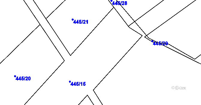 Parcela st. 445/24 v KÚ Kosice, Katastrální mapa
