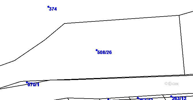 Parcela st. 508/26 v KÚ Kosice, Katastrální mapa